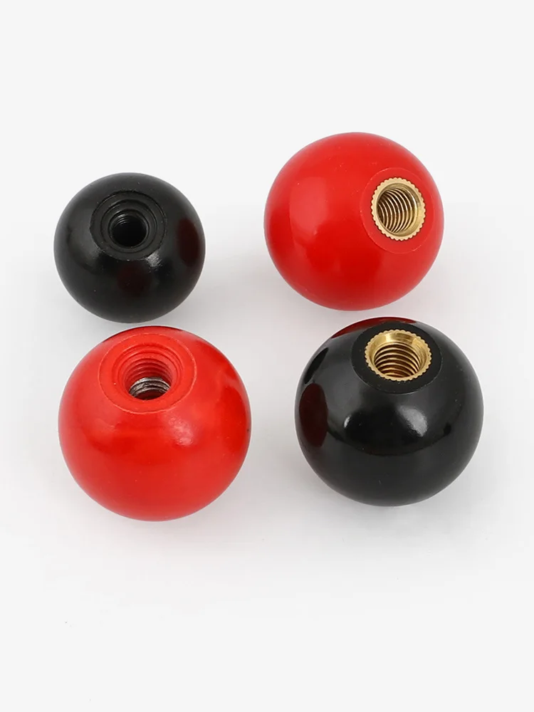

5Pcs Red Black Copper Core /Bakelite Core/Iron Core Ball Lever Knob Machine Tool Replacement Round Handle M5 M6 M8 M10 M12 M16