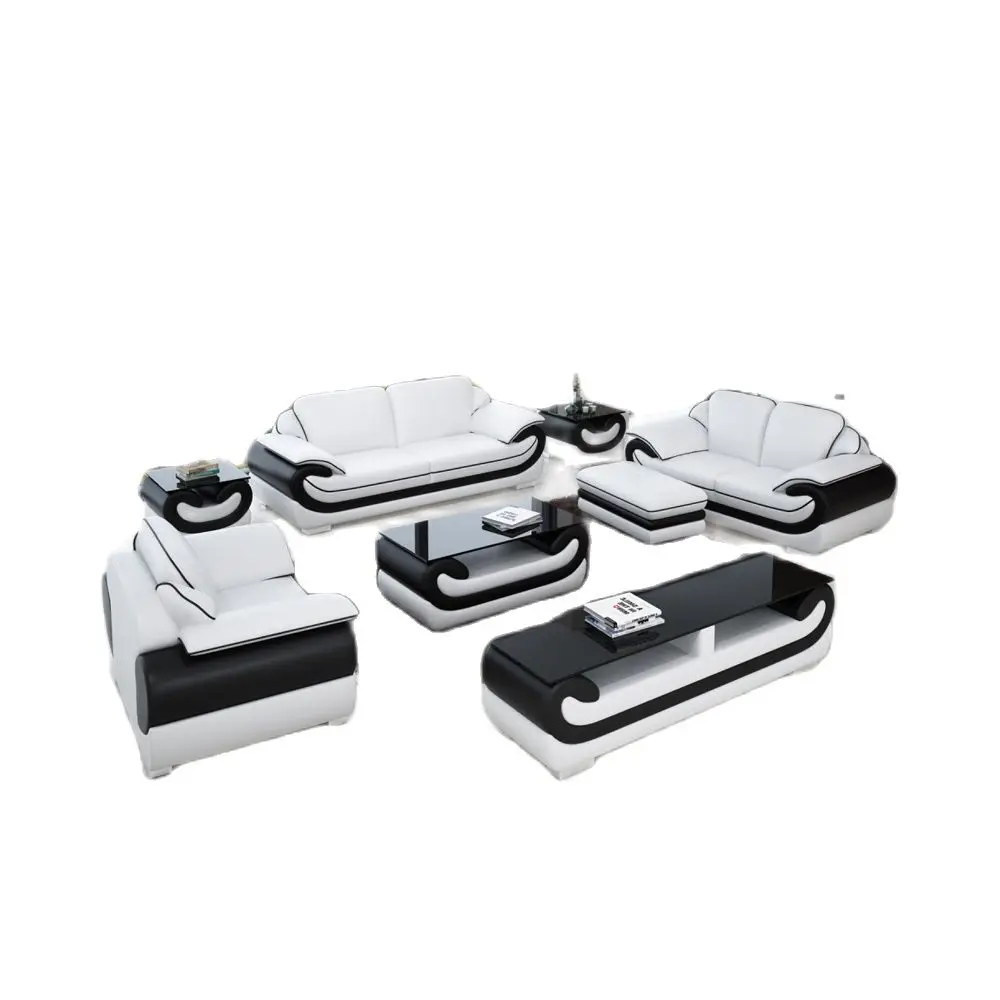 

Большой диван для гостиной, высококачественный диван из натуральной коровьей кожи, скандинавский диван, 1 + 2 + 3 стула, современный диван для ...