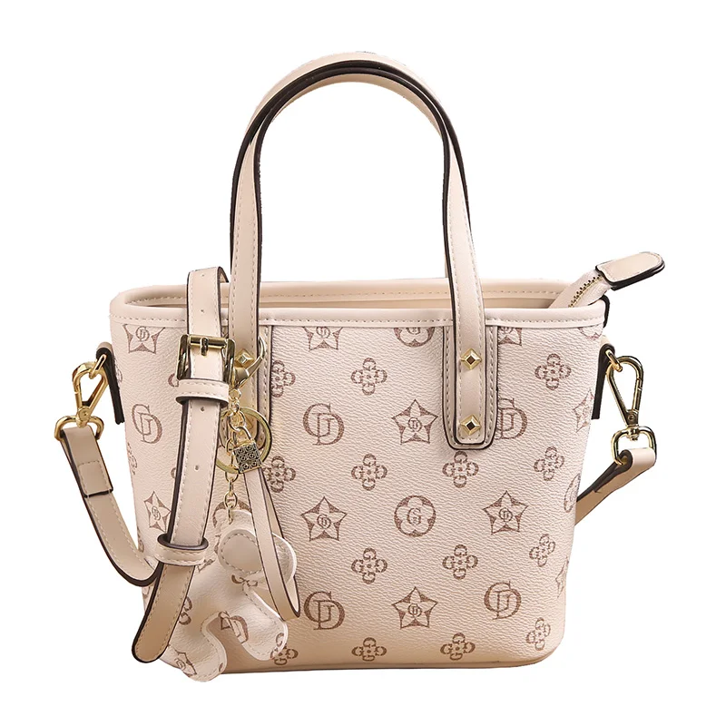 

Totes for Women 2021 New Fashion All Match Floral Prints One Shoulder Bags Ladies Designer Cow Leather Handbags Malas De Senhora