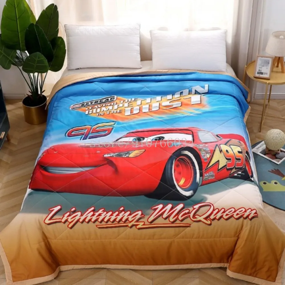 

Летнее стеганое одеяло Disney MC с изображением королевы автомобилей, Мультяшные Мстители, тонкое постельное белье для маленьких мальчиков и д...