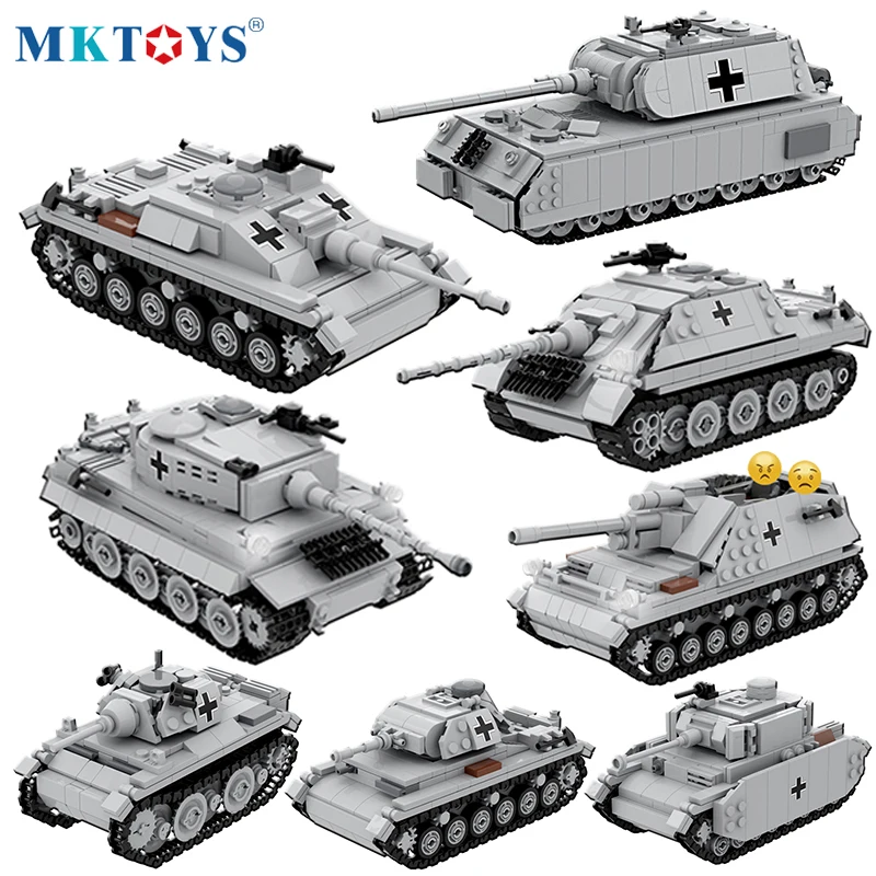 Военная серия немецкий боевой танк модель технические строительные блоки WW2