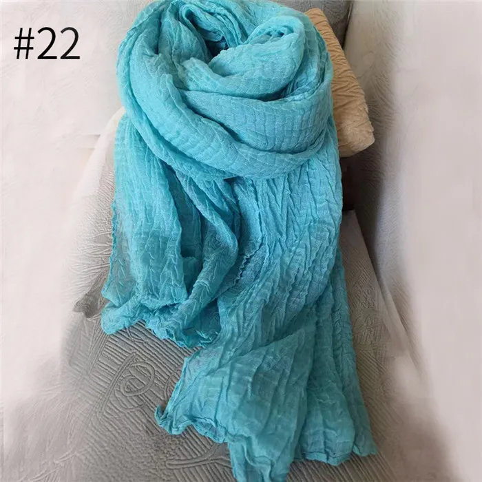 Number 22 color Большой размер, однотонный шарф, Складывающийся стиль, простой хиджаб из вискозы, Женская однотонная шаль, большой платок, исламские мягкие шарфы - Цвет: Number 22 color