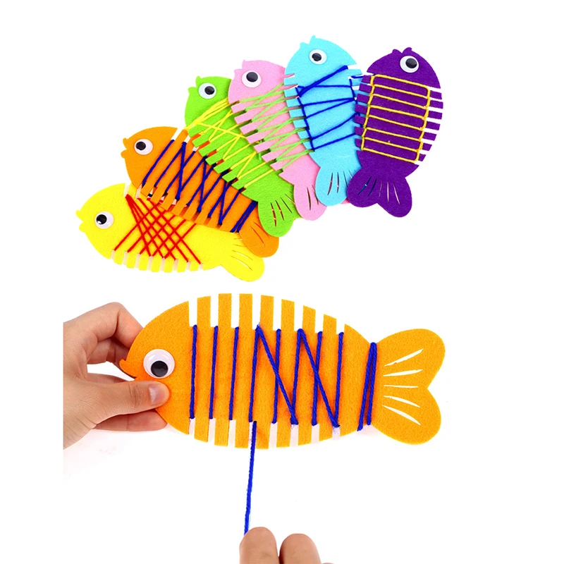 

1Pcs Kindergarten Wrapped Threading Wear Line Fish Manual Game Puzzle Education Toys Montessori Teaching Aids Toys for Children
