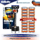 Станок для бритья Gillette Fusion, оригинальный мужской бритвенный станок, 5-слойные кассеты с заменяемым лезвием