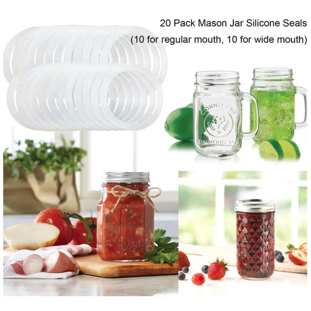 

10PCS Reusable Silicone Sealing Strip Gasket Ring Washer Fit 70mm 80mm Can Lids For Leak Proof Mason Jar Lids