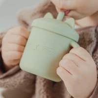 10 color baby silicone water cup feeding cup bpa free baby learning drinkware childrens soft straw cups