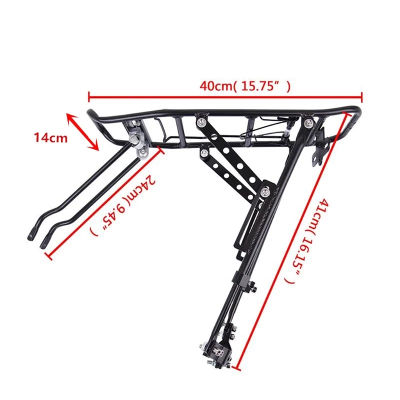 

Rear Bicycle Rack Almost Universal Adjustable Bike Cycling Cargo Luggage Carrier Rack Heavy Duty