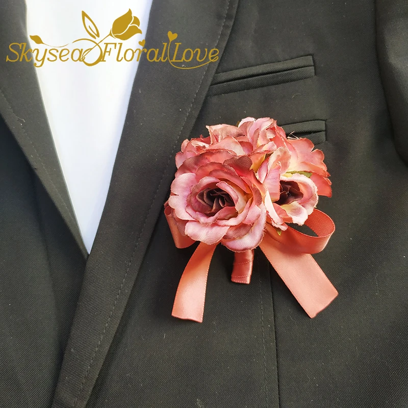 boutonniere 17 Бутоньерки на выпускной,, новинка, свадебные корсажи и Бутоньерки для невесты, жениха, розы на запястье - Цвет: boutonniere 17