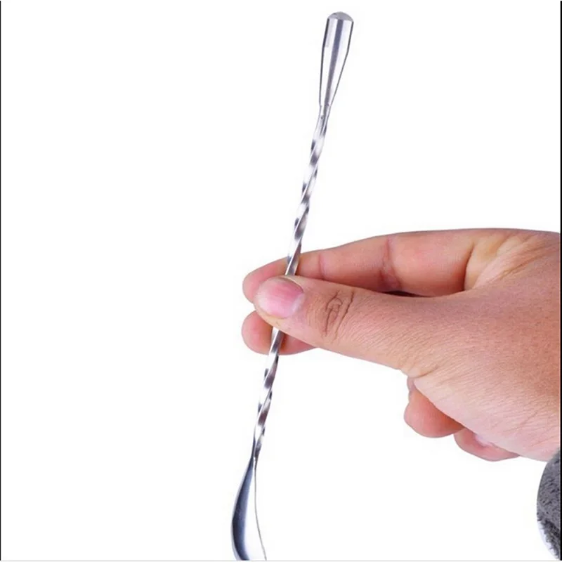 

30cm Cocktail Spoon Bar Spoon Stainless Steel Mixing Spiral Pattern Bar Teadrop Spoon Bar Tool Bartender Tools