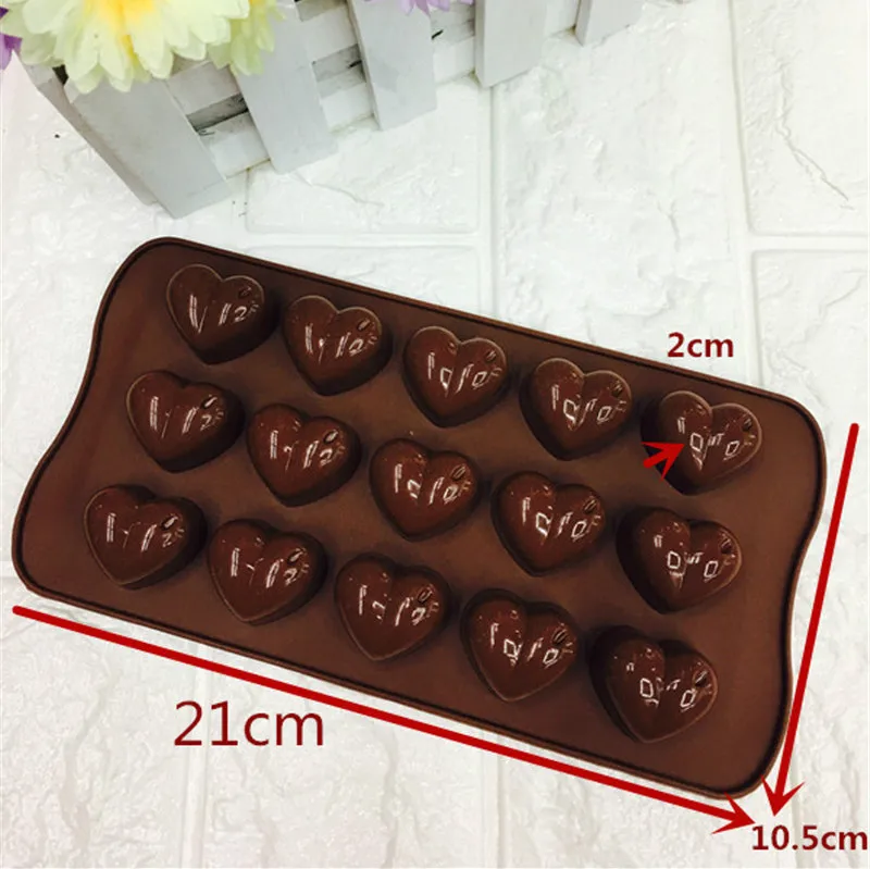 2020 3D Chocolate Love Heart Shaped Mold for Baking Nonstick Jelly Pudding Sugarcraft Mould DIY Kitchen Bakeware | Дом и сад