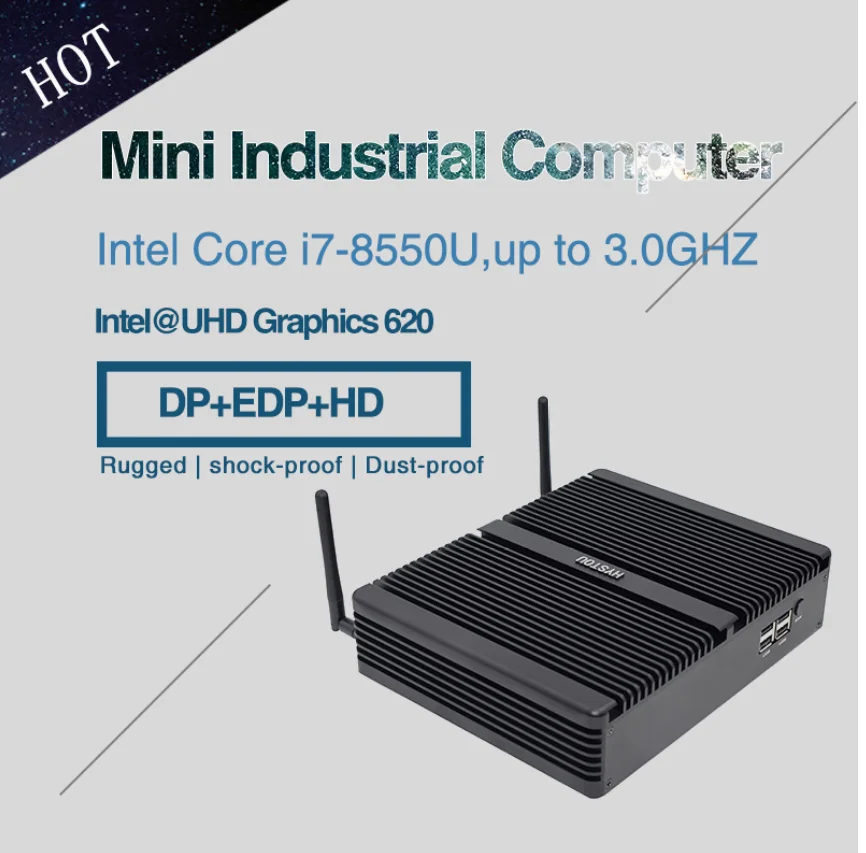 Bestellen Hystou Pc Gaming I7 8550U I5 8250U Core Industrie Computer Core I5 I7 Server Linux HD EDP DP Desktop Computador M.2 SSD WIFI