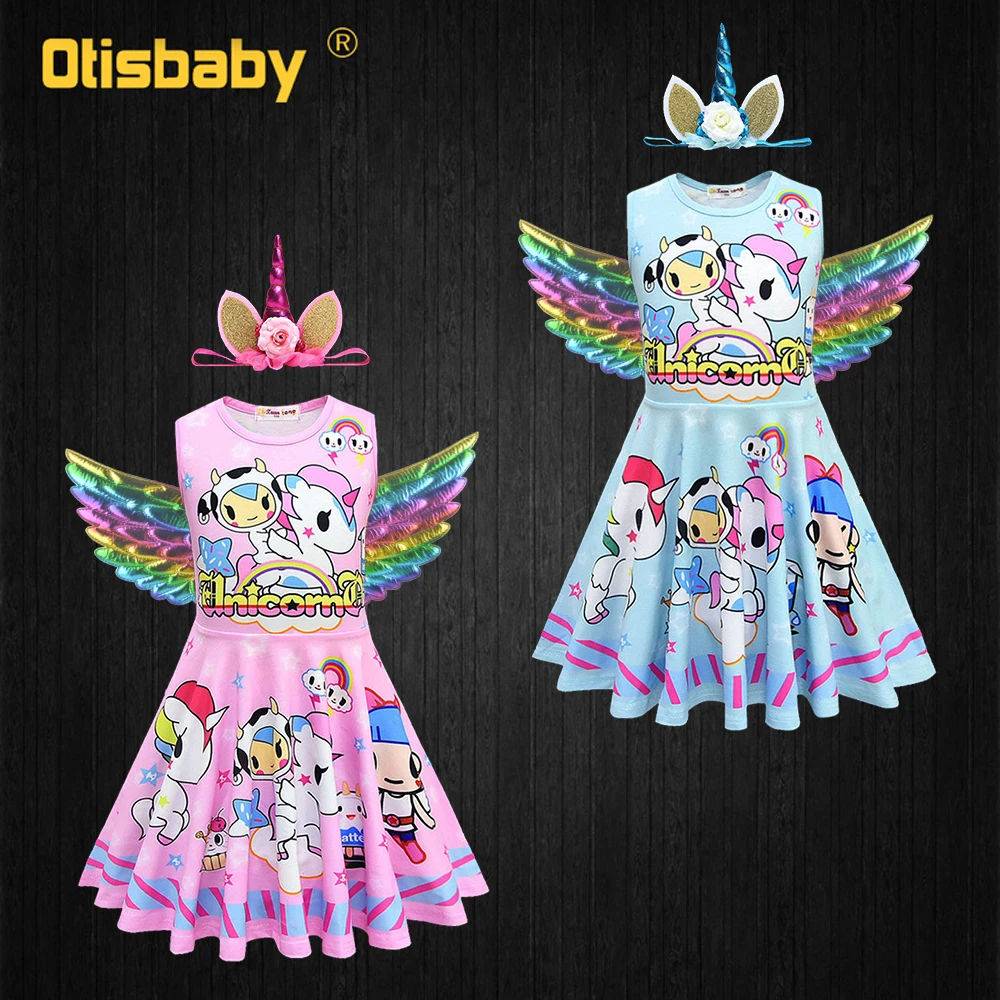 Рождественская вечеринка платье единорога для маленьких девочек праздничный