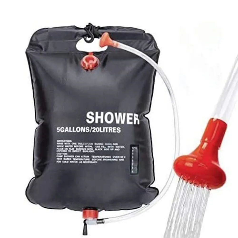 

1 Set 5 Gallon Shower Bag Outdoor Portable Bag With SwitchHose And Shower Head For Camping Hiking Fishing Hunting.