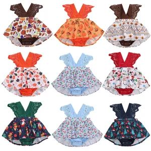 Комбинезон детский с коротким рукавом, кружевной, 8 видов