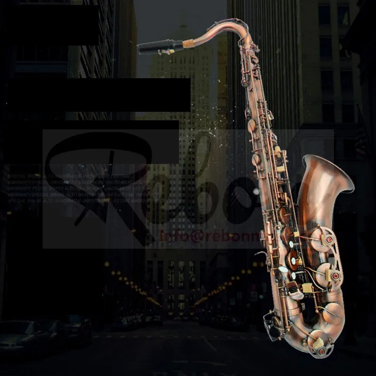 

Weifang Rebon Bb Key Antique Brass copper Red Tenor Saxophone