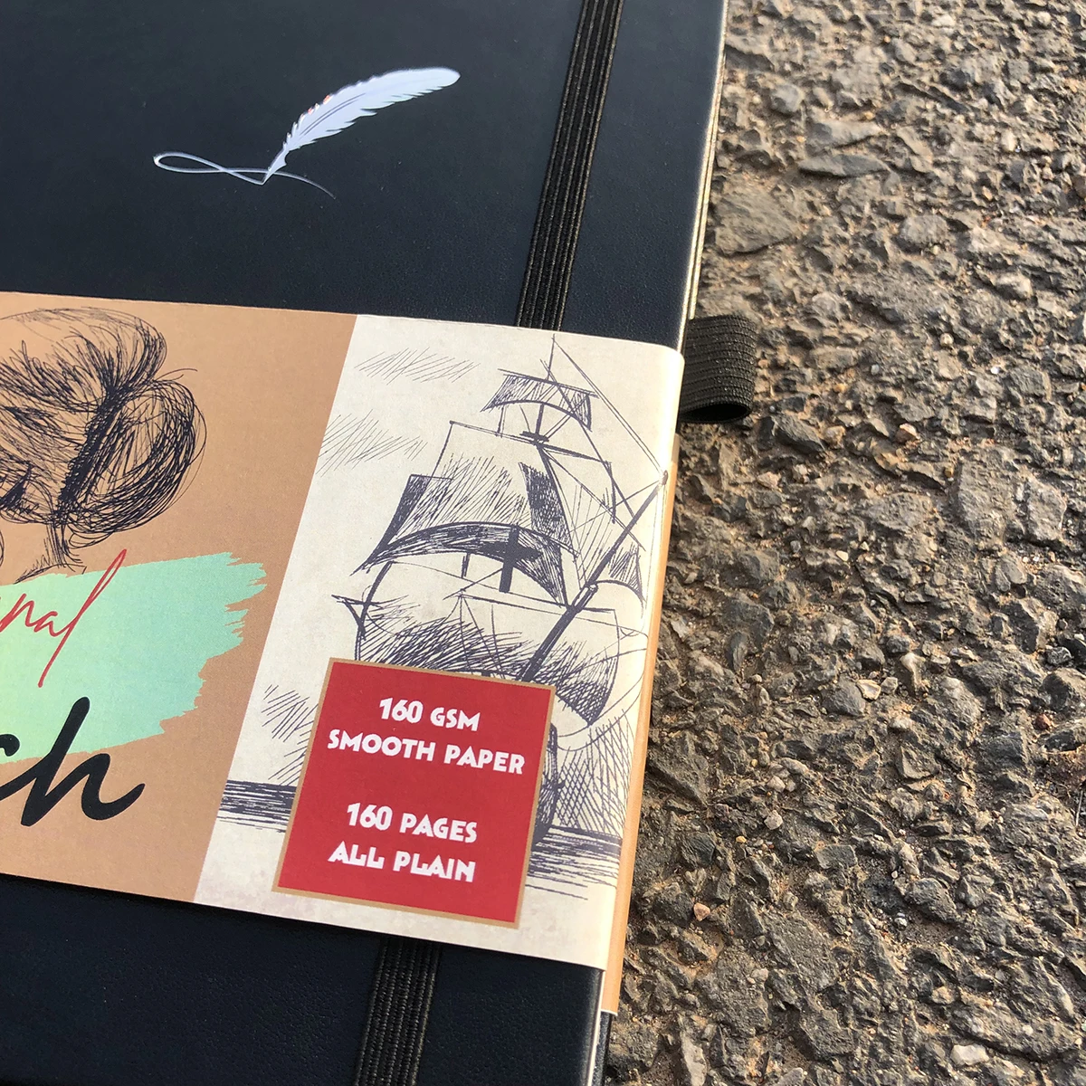 Черный Блокнот из искусственной кожи в твердом переплете Bullet Journal Sketchbook 160 г/м2
