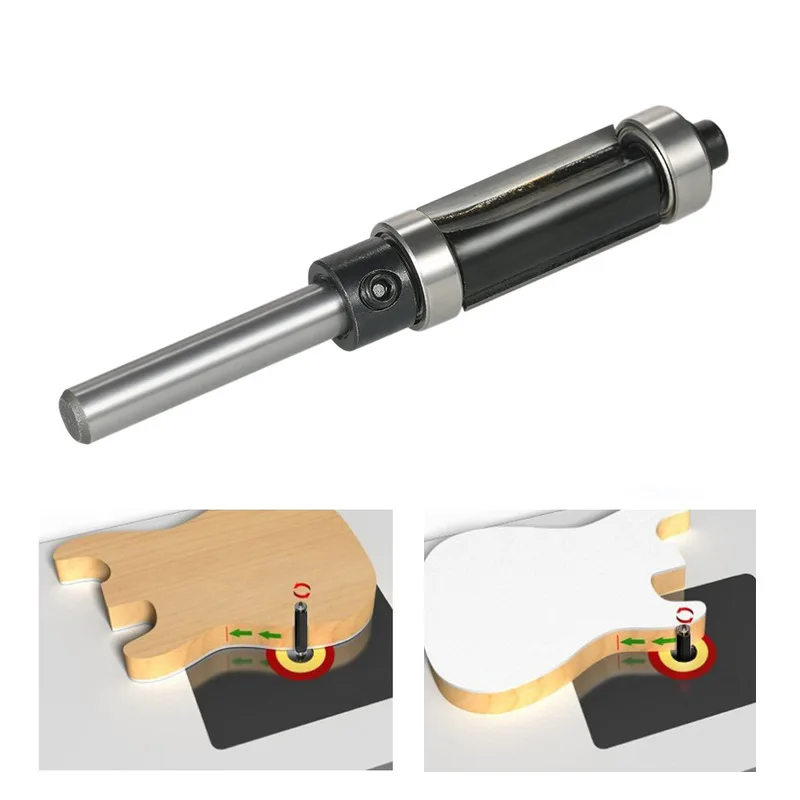Flush Trim Top & Bottom Bearing Router Bit - 1/4" Shank Woodworking Cutter Tenon for Tools | Инструменты