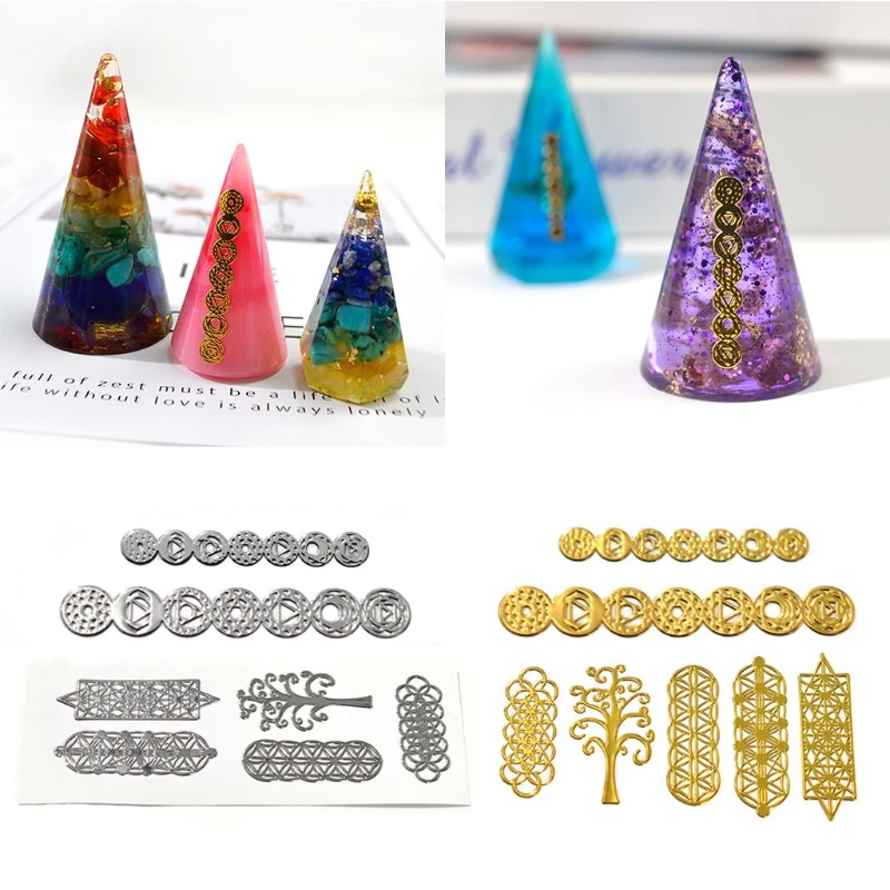 

1 Set Seven Chakras Metal Stickers Epoxy Resin Mold Fillings Jewelry Making Material Filler DIY Art Crafts Decorations XXFD