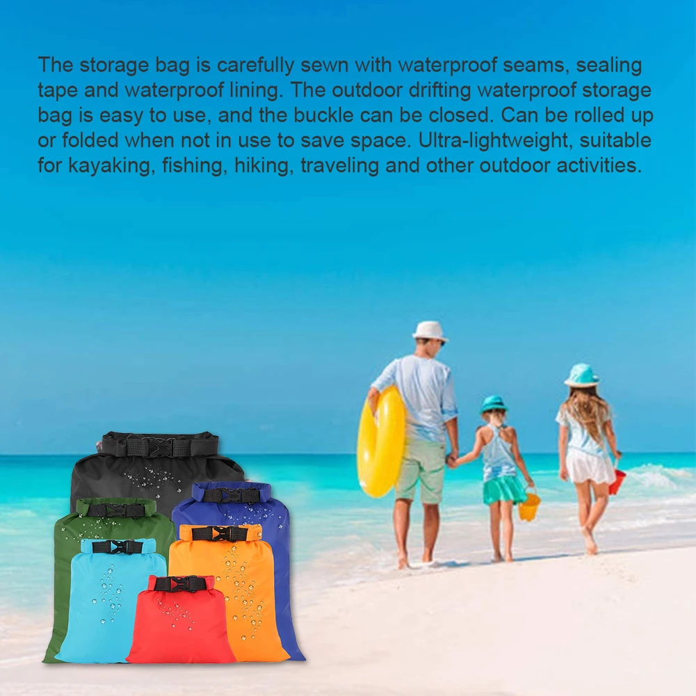 

Waterproof Dry Bag Ultralight Drifting Snorkeling Dry Sacks Outdoor Storage Bag for Camping Boating Rafting Color 6PCS 2021 HOTS
