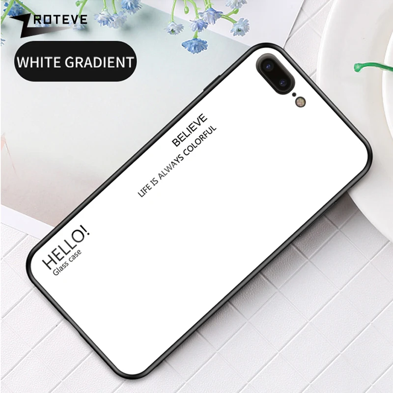 8 7 Case Zroteve Luxury Silicone Frame Glass Coque For Apple iPhone Plus Discolor Tempered Cover |