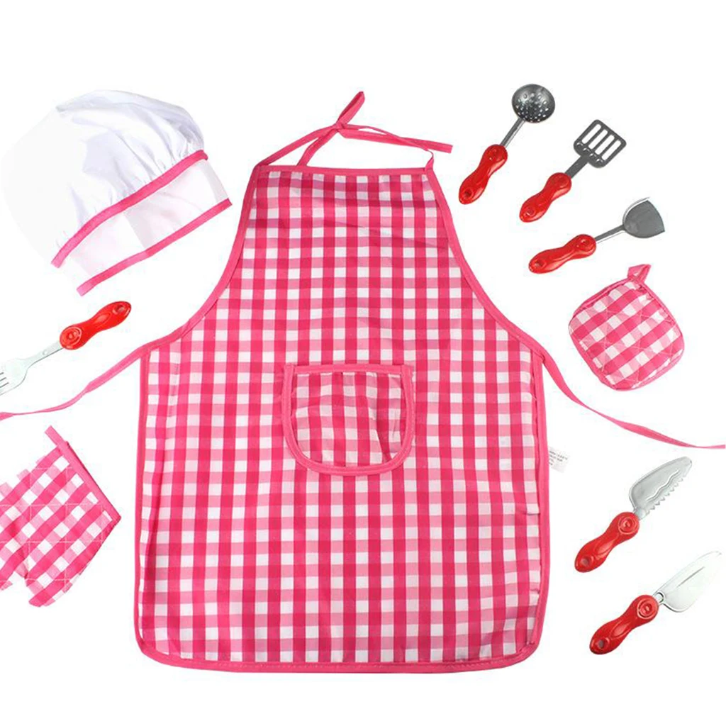 

Kids Chef Role Play Costume Set Child Chef Dress Up Clothes Cooking Tools