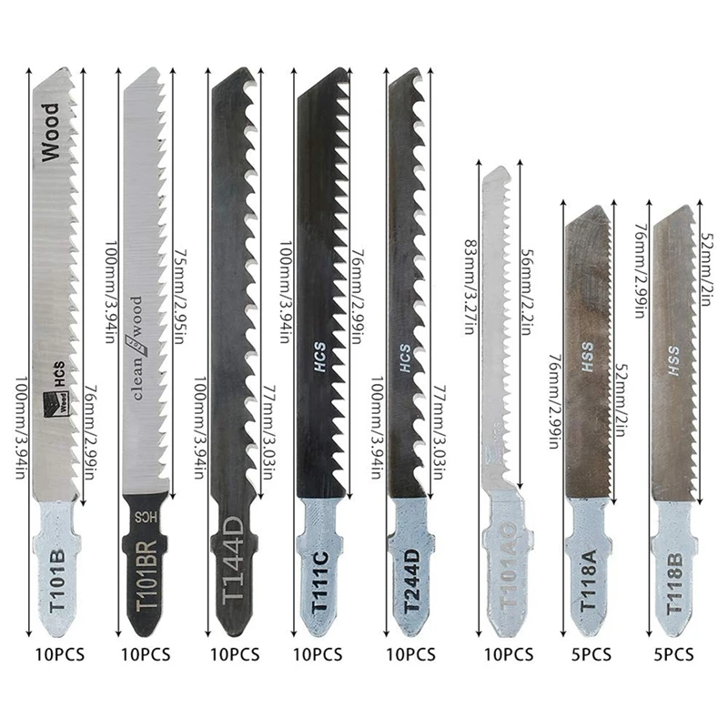 

70 Pcs Saber Saw Blades Jigsaw Blades Set T-Shaft Saw Blades Jigsaw Blade Saw Blades Jigsaw Accessories for Wood Metal