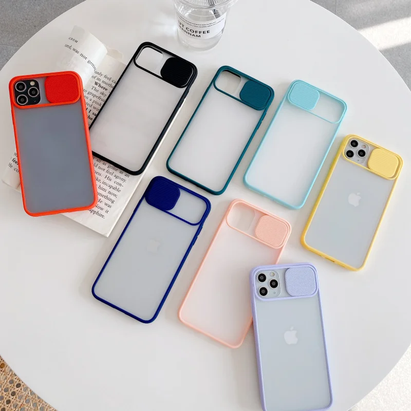 

Camera Lens Protection Phone Case On For iphone 11 Pro 12 Pro XS Max XR X Slide Case On iphone 8 7 6 6s Plus 12 Back Cover Gift
