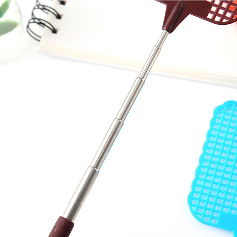 1 шт случайный цвет выдвижная муха ваттер пластик гибкий простой узор мухобойка