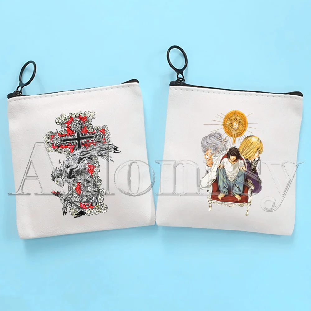 

Death Note Cute Solid Color Canvas Coin Purse Small Fresh New Zipper Key Bag Hand Gift Bag