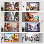 Абстрактный пейзаж, Романтический город, пешеход, Париж, Эйфелева башня, холст, живопись, плакат и печать, Настенная картина для гостиной