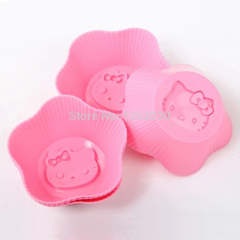 6 шт./лот брендовая силиконовая чашка для торта с героями мультфильмов hello kitty