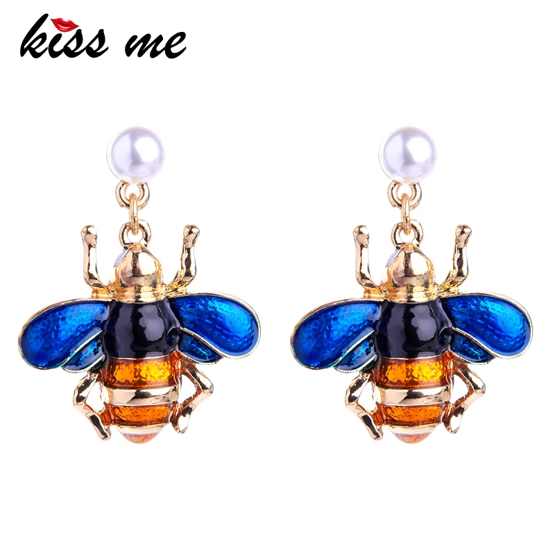 Женские Висячие серьги KISS ME яркие серьги-насекомое с эмалевым покрытием в виде