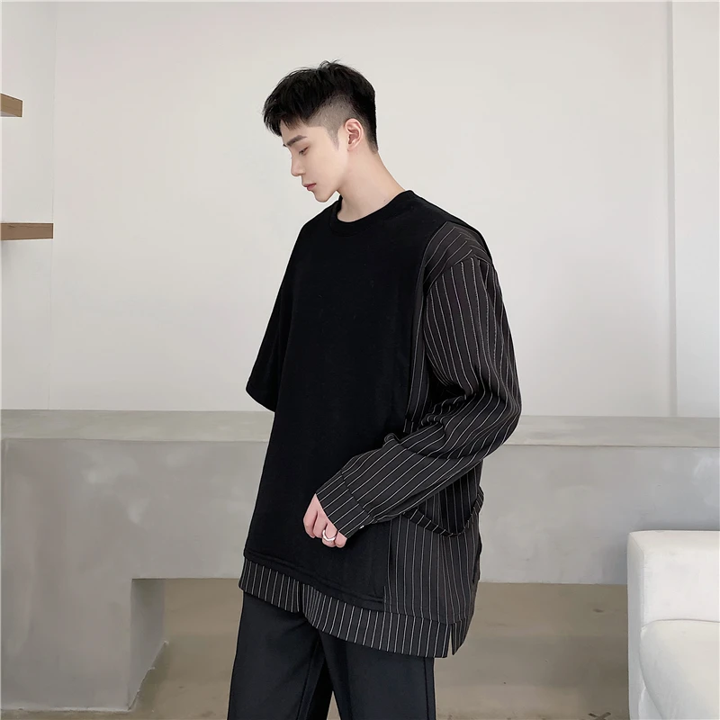 Толстовка мужская в полоску с длинным рукавом стиле хип-хоп | Мужская одежда