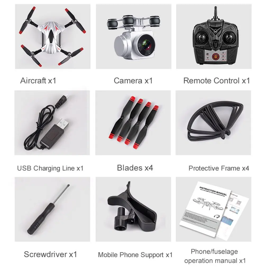 Радиоуправляемый Дрон игрушка 4 канала 6 осей Квадрокоптер с Full HD 1080 P/2MP/0.3MP/без