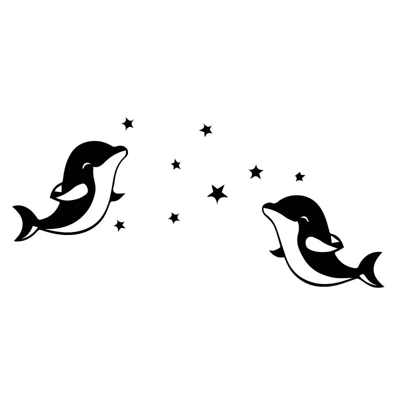 

Stylish Beautiful Family Car Decoration Dolphin Decal Vinyl Sticker Black/Silver 8CM*17.5CM