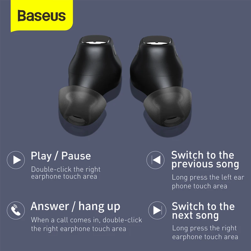 Baseus WM01 мини наушники вкладыши TWS беспроводные Bluetooth 5 0 True Wireless гарнитуры для iPhone 12
