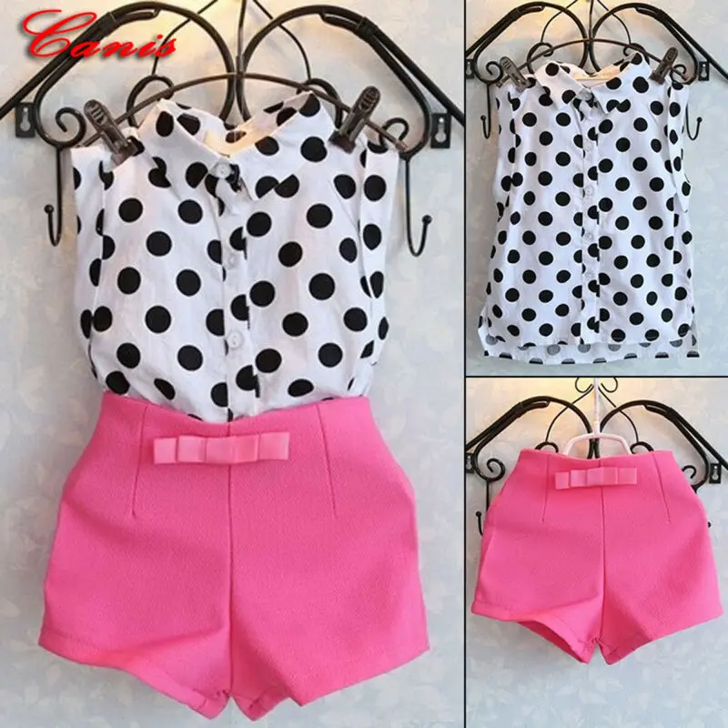 Женская футболка в горошек без рукавов|Комплекты одежды для девочек| |