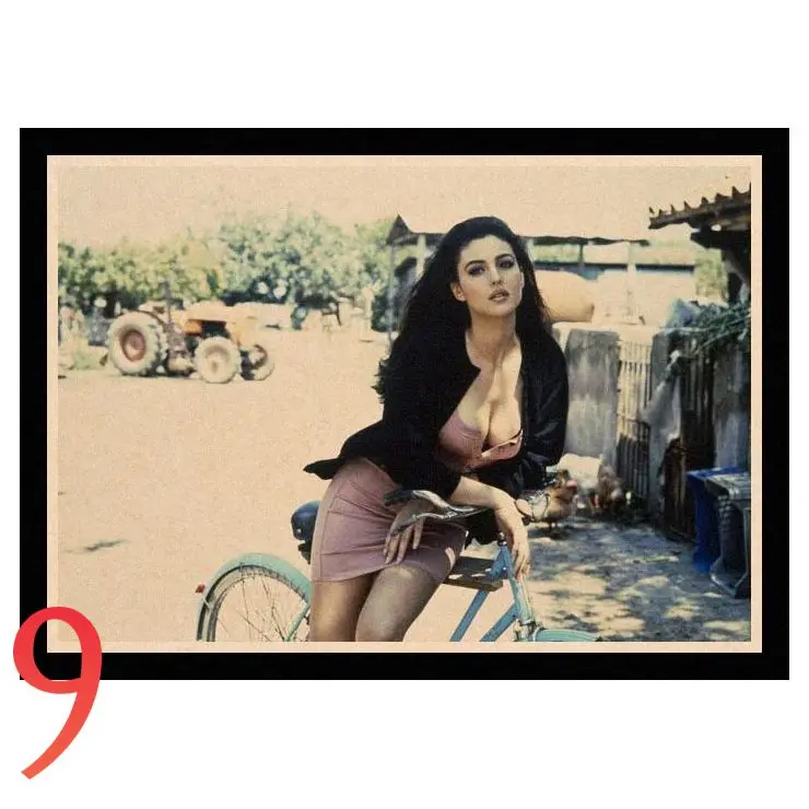 Серебристый Идеальный JL Malena Monica Bellucci плакат наклейки на стену Винтаж постер печатает Высокое качество для бара и домашнего декора XXLHB01 - Цвет: Серебристый