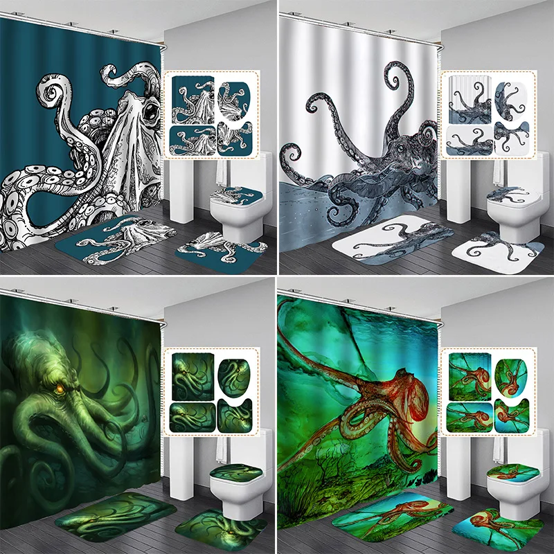 

Octopus Series Shower Curtain Decoration Waterproof Bathtub Creative Personality Shower Curtain Cortinas De Baño 3d