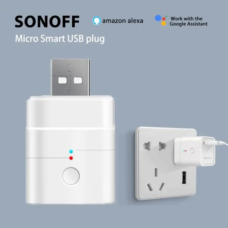 

SONOFF Micro 5V Wifi USB Smart Adaptor For EWelink App Remote Control Automation Compatible With Alexa Google Home Assistant