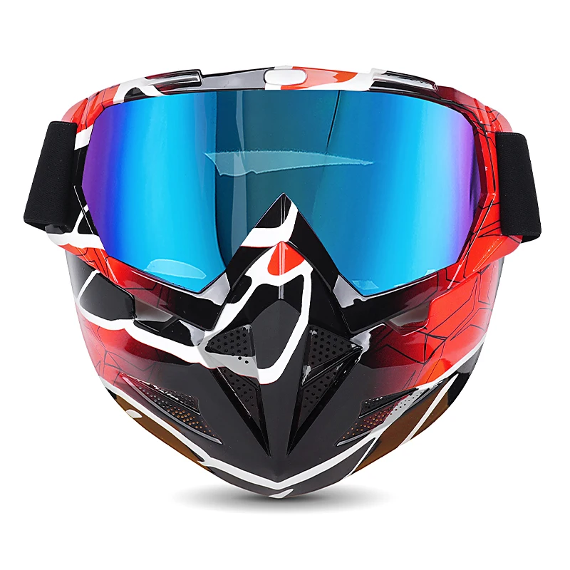 

Motorcycle Glasses Motorbike Ski Goggles Detachable Goggle UV Protection Ski Bike Mask for Halley Open Face Helmet Mask Goggles