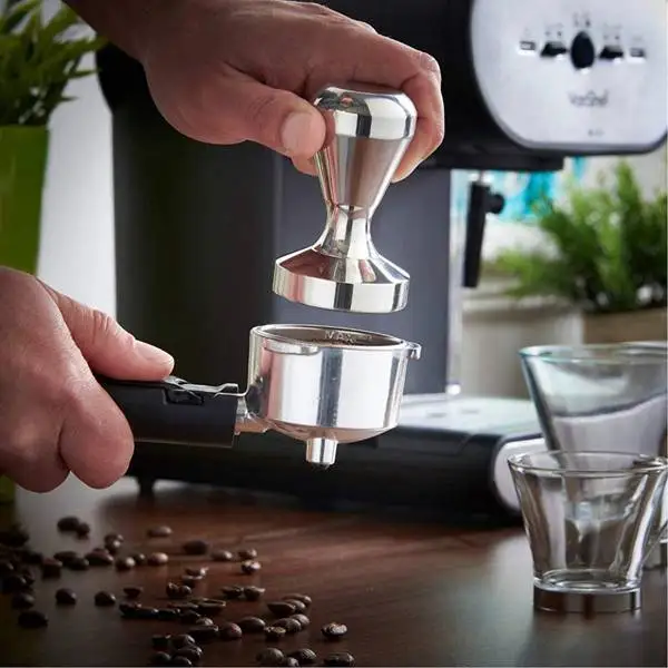 

Coffee Tamper,Espresso Coffee Press Tamper Stainless Steel 51mm + Coffee Tamping Mat Tamper Stand Storage Base with Mat