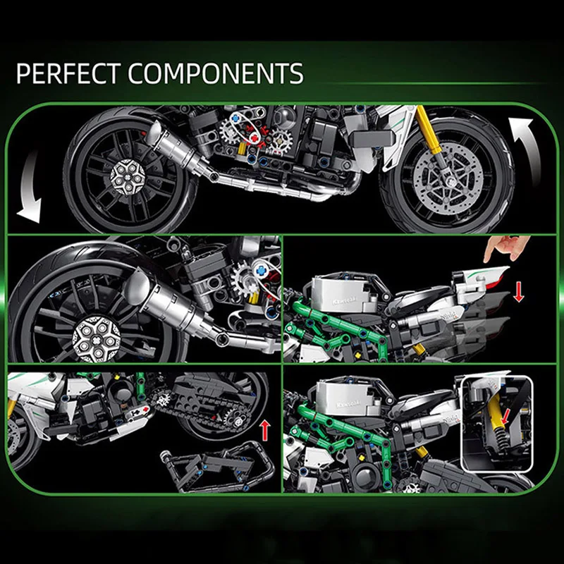 

City Series 800Pcs+ Motorcycle Car Model Building Blocks Technical Constructor Ducatis Speed Motorbike Racing Vehicle Bricks Toy