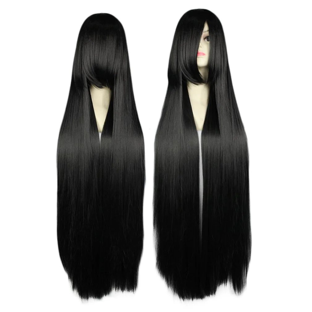 

Women Fashionable 80CM Long Straight Synthetic Lolita Cosplay Party Wig With a wig-centering design