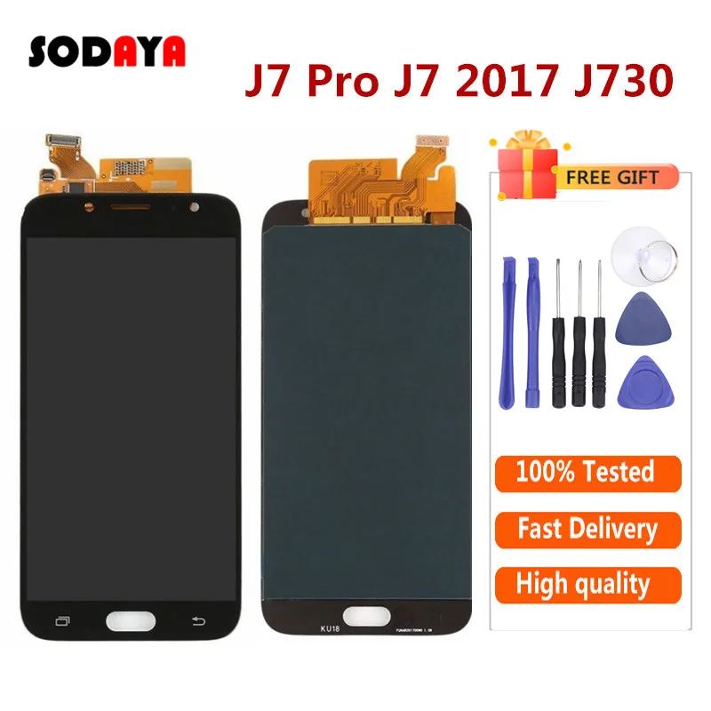 Полный ЖК-дисплей для samsung Galaxy J7 Pro J7 J730 J730F lcd с кодирующий преобразователь сенсорного экрана в сборе