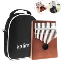 17 keys kalimba single board mahogany thumb piano set mbira mini keyboard instrument with bag and complete accessories