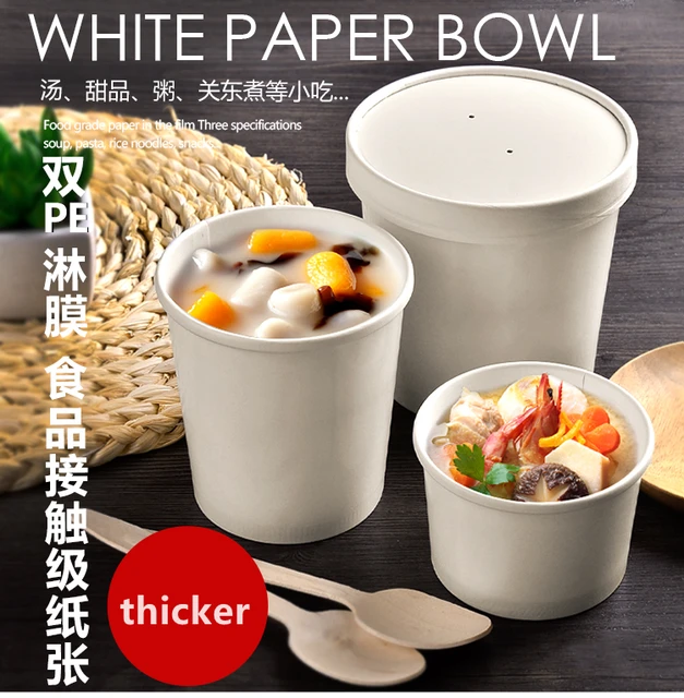 500x 12oz To-Go Soup Bowls Disposable Food Take Outs Containers