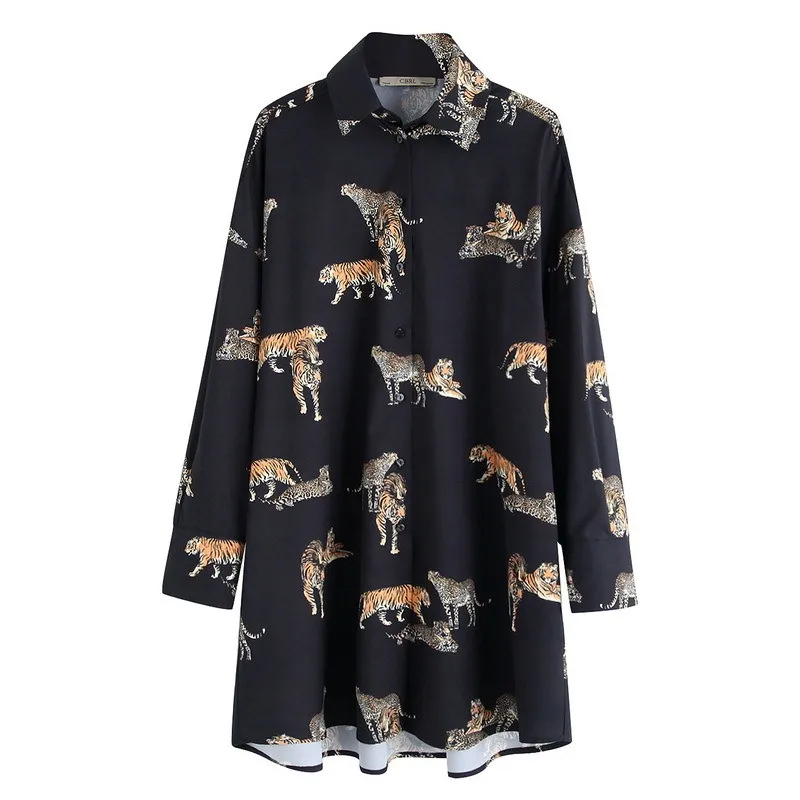 рубашка женская Винтажная леопардовая блузка с животным принтом для женщин Harajuku