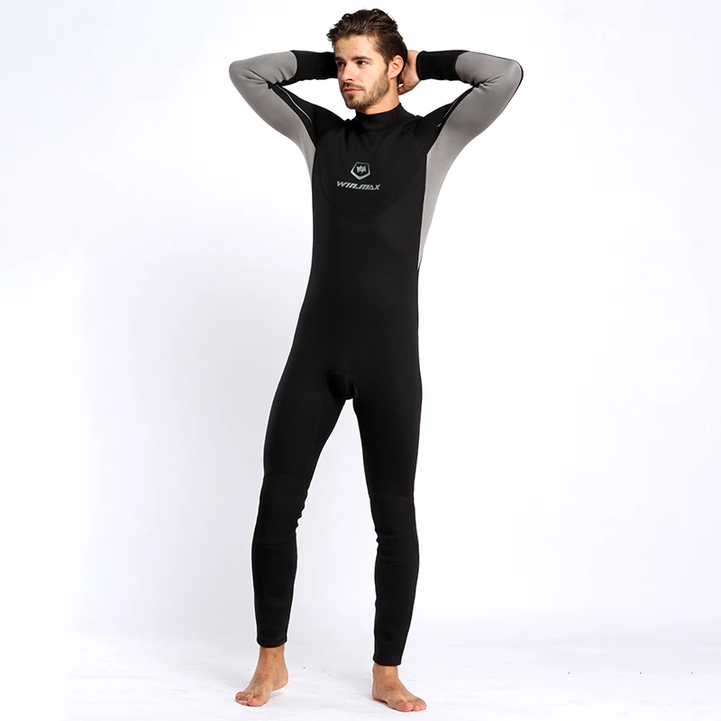 

Men's 3mm wet suit, long sleeve trousers, one-piece deep diving, warm surf swimsuit, free diving, sun protection and stab-proof