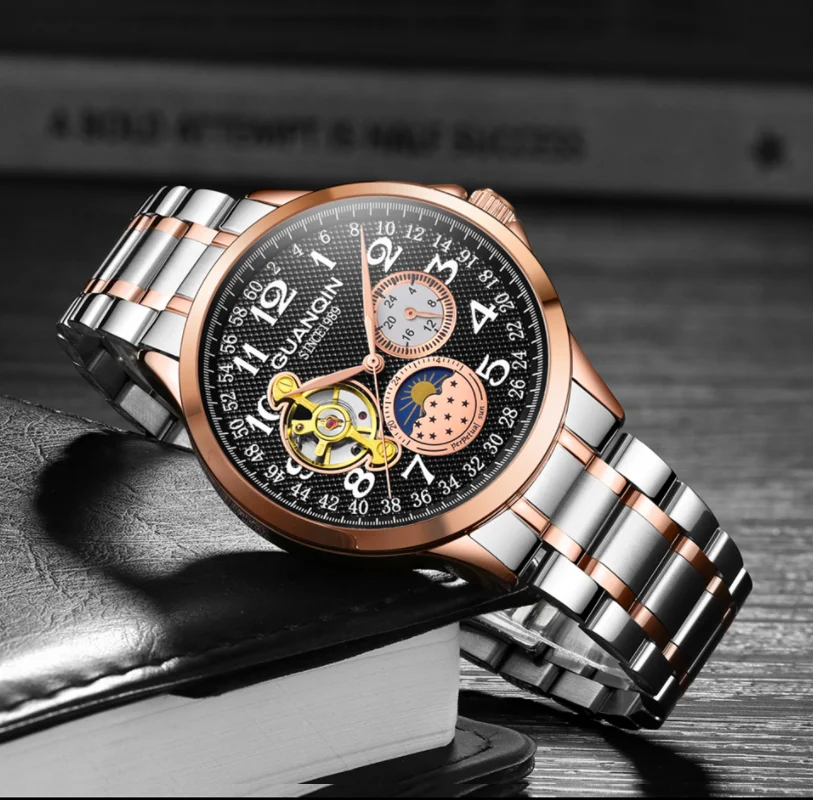 

GUANQIN new watch men business Automatic clock Tourbillon waterproof Mechanical men's watches top brand luxury relogio masculino